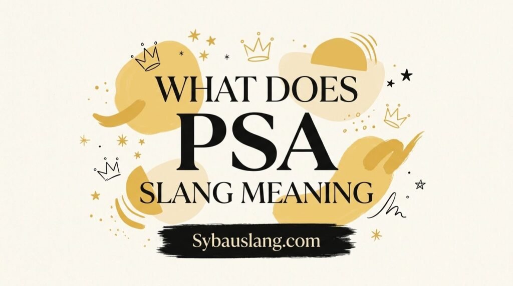 What does PSA slang meaning? Origin, Uses and 60+ Real Examples